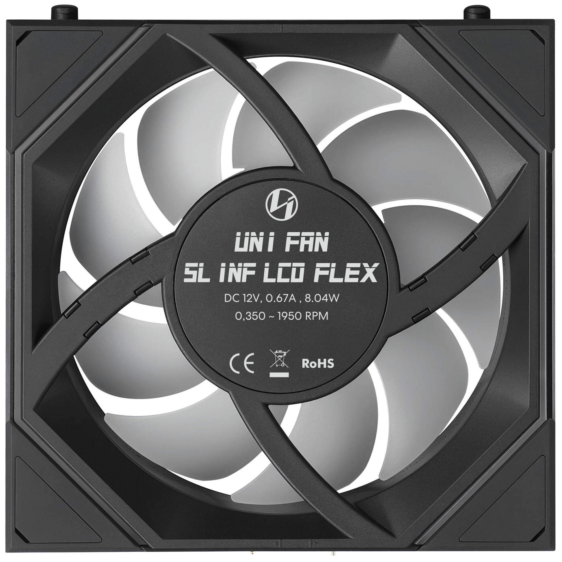 Wentylator Lian Li Uni Fan SL-INF Flex LCD Wireless ARGB PWM 120mm Black Wentylator Lian Li Uni Fan SL-INF Flex LCD Wireless ARGB PWM 120mm Black