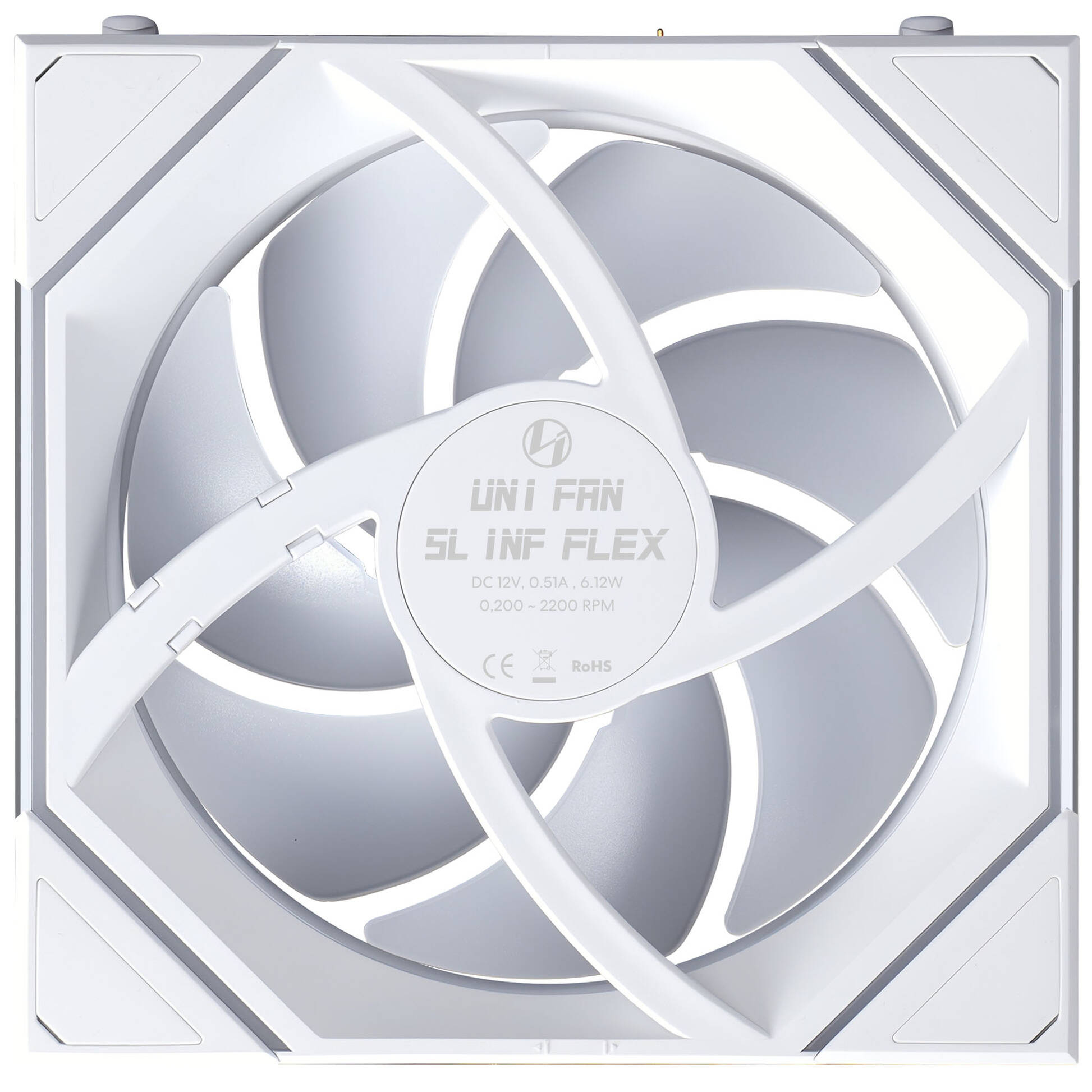 Lian Li Uni Fan SL-INF Flex Wireless ARGB PWM Reverse Blade 120mm White Lian Li Uni Fan SL-INF Flex Wireless ARGB PWM Reverse Blade 120mm White