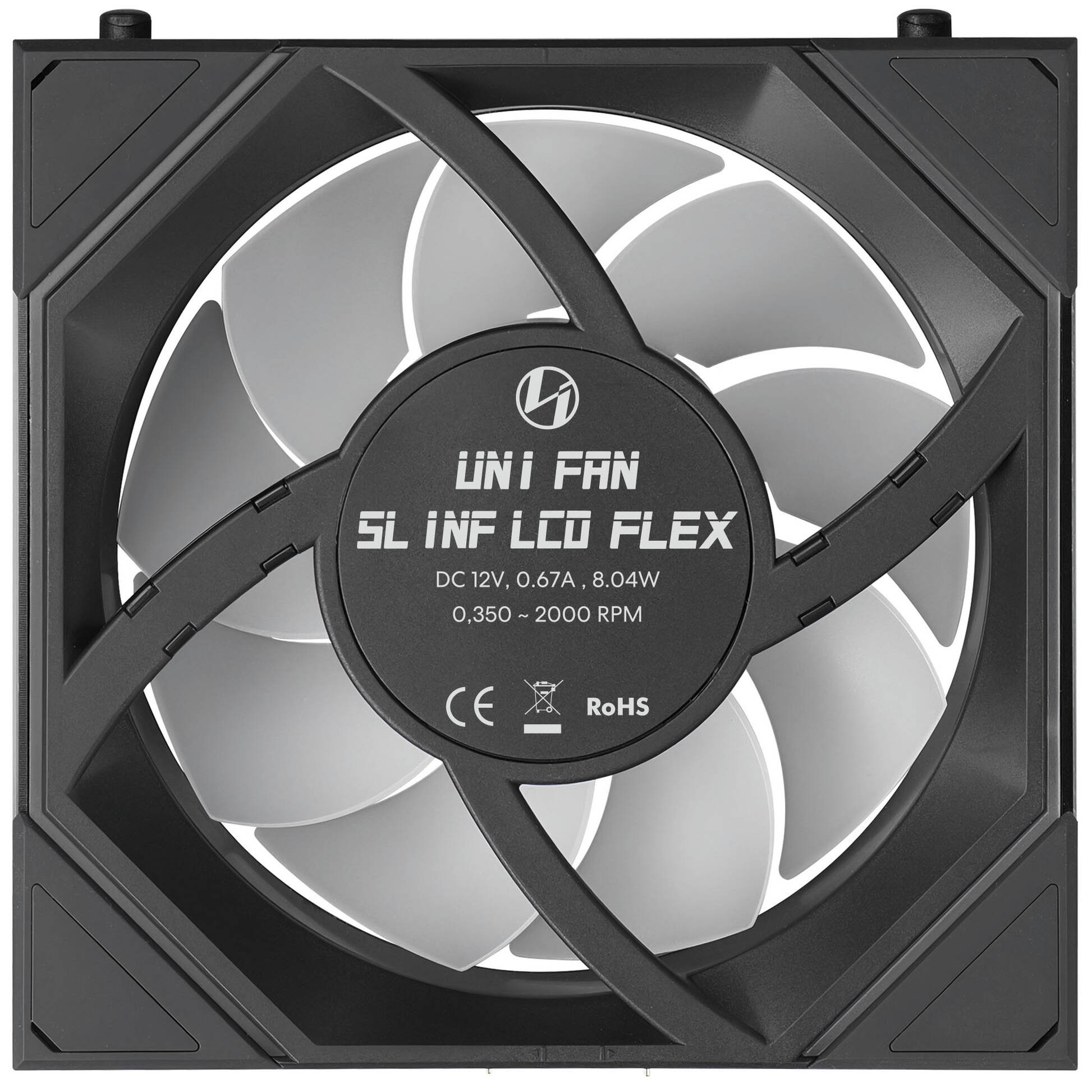 Lian Li Uni Fan SL-INF Flex LCD Wireless ARGB PWM Reverse Blade 120mm Black Lian Li Uni Fan SL-INF Flex LCD Wireless ARGB PWM Reverse Blade 120mm Black