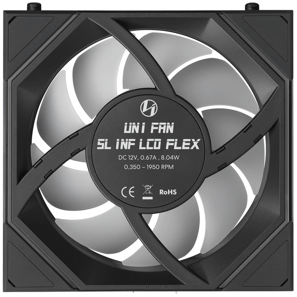 Zdjęcie produktu: Wentylatory Lian Li Uni Fan SL-INF Flex LCD Wireless ARGB PWM 120mm Black Zdjęcie produktu: Wentylatory Lian Li Uni Fan SL-INF Flex LCD Wireless ARGB PWM 120mm Black