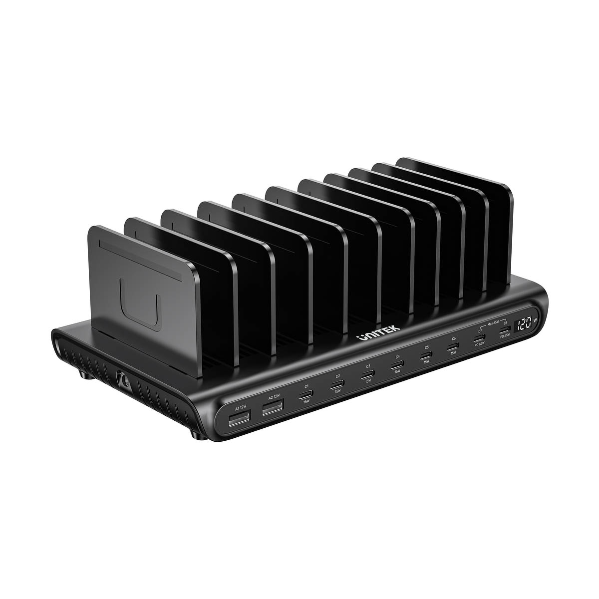 Unitek Inteligentna 10-portowa stacja ładowania USB-A/USB-C 120W PD 3.0 Unitek Inteligentna 10-portowa stacja ładowania USB-A/USB-C 120W PD 3.0