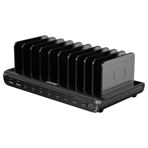 Zdjęcie produktu: Unitek Inteligentna 10-portowa stacja ładowania USB-A/USB-C 120W PD 3.0 Zdjęcie produktu: Unitek Inteligentna 10-portowa stacja ładowania USB-A/USB-C 120W PD 3.0