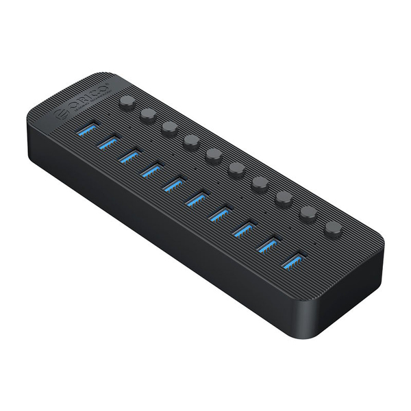 Zdjęcie produktu: Orico Aktywny hub 10xUSB-A 5Gbps BC 1.2 48W czarny Zdjęcie produktu: Orico Aktywny hub 10xUSB-A 5Gbps BC 1.2 48W czarny