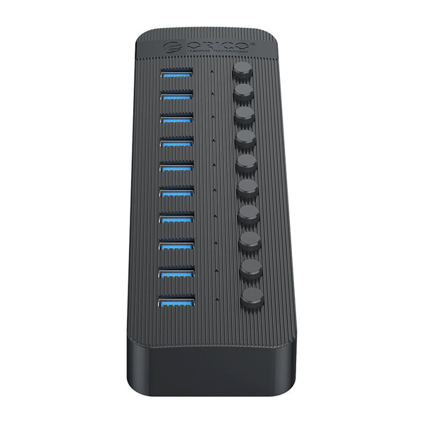 Zdjęcie produktu: Orico Aktywny hub 10xUSB-A 5Gbps BC 1.2 48W czarny Zdjęcie produktu: Orico Aktywny hub 10xUSB-A 5Gbps BC 1.2 48W czarny