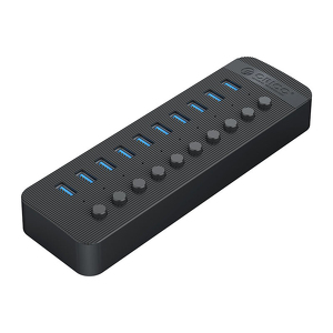 Miniatura produktu: Orico Aktywny hub 10xUSB-A 5Gbps BC 1.2 48W czarny Miniatura produktu: Orico Aktywny hub 10xUSB-A 5Gbps BC 1.2 48W czarny