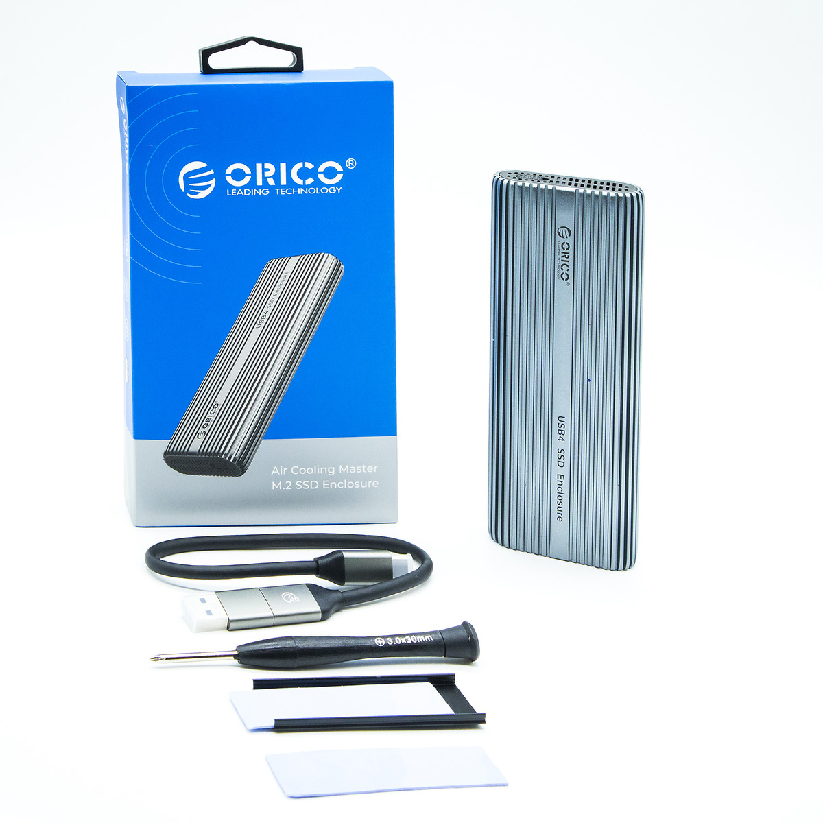 Orico Obudowa SSD M.2 NVMe, USB-C 40 Gbps, z wentylatorem, metalowa Orico Obudowa SSD M.2 NVMe, USB-C 40 Gbps, z wentylatorem, metalowa