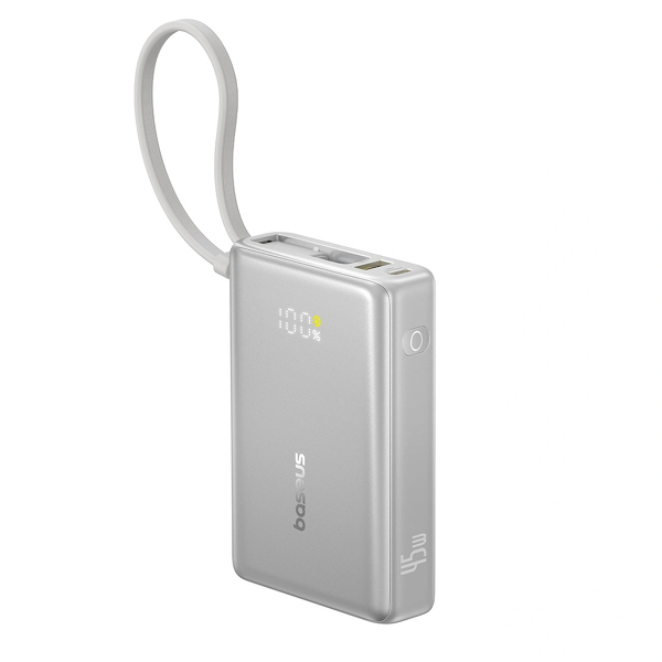Zdjęcie produktu: Powerbank Baseus PicoGo 10000mAh 45W z wbudowanym kablem USB-C - tytanowy Zdjęcie produktu: Powerbank Baseus PicoGo 10000mAh 45W z wbudowanym kablem USB-C - tytanowy