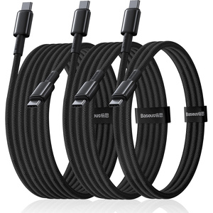 Miniatura produktu: Zestaw kabli Baseus Tungsten Gold 100W USB-C - USB-C 1m 2m 3m - czarny