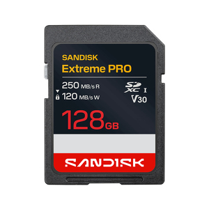 Miniatura produktu: Karta SanDisk Extreme PRO SDXC 128GB 250/120 MB/s C10 V30 UHS-I Miniatura produktu: Karta SanDisk Extreme PRO SDXC 128GB 250/120 MB/s C10 V30 UHS-I