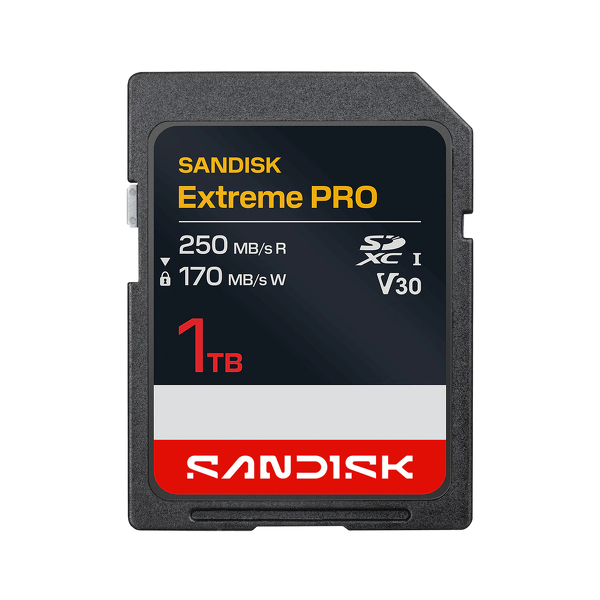 Zdjęcie produktu: Karta SanDisk Extreme PRO SDXC 1TB 250/170 MB/s C10 V30 UHS-I Zdjęcie produktu: Karta SanDisk Extreme PRO SDXC 1TB 250/170 MB/s C10 V30 UHS-I