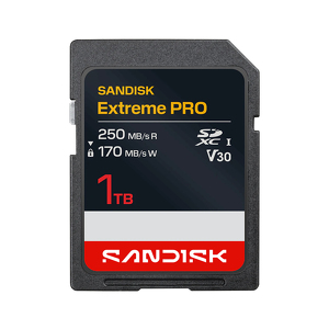 Miniatura produktu: Karta SanDisk Extreme PRO SDXC 1TB 250/170 MB/s C10 V30 UHS-I Miniatura produktu: Karta SanDisk Extreme PRO SDXC 1TB 250/170 MB/s C10 V30 UHS-I