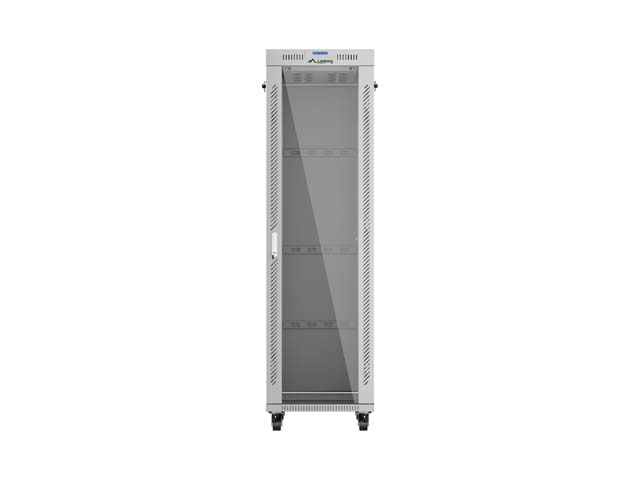 Szafa Lanberg Rack stojąca 19 42U 600×1000, szara, drzwi przeszklone, LCD