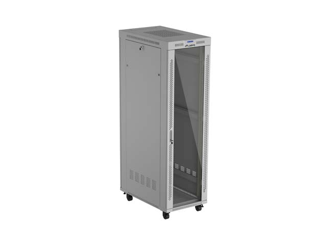 Szafa Lanberg Rack stojąca 19 42U 600×1000, szara, drzwi przeszklone, LCD