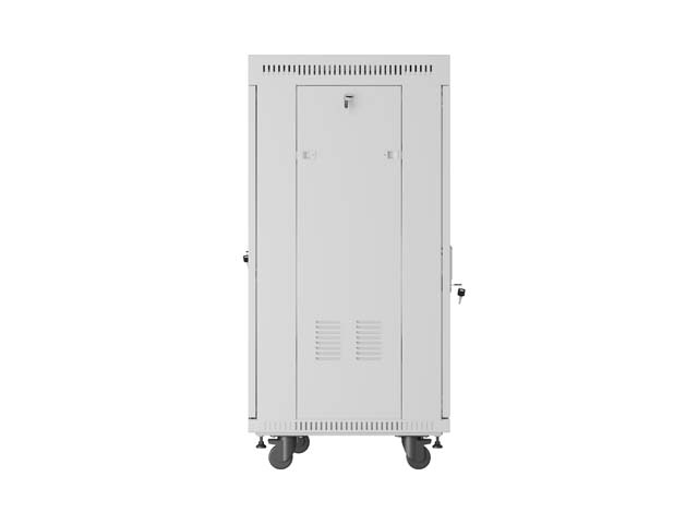 Szafa Lanberg Rack stojąca 19 22U 600×600 szara, drzwi przeszklone, LCD