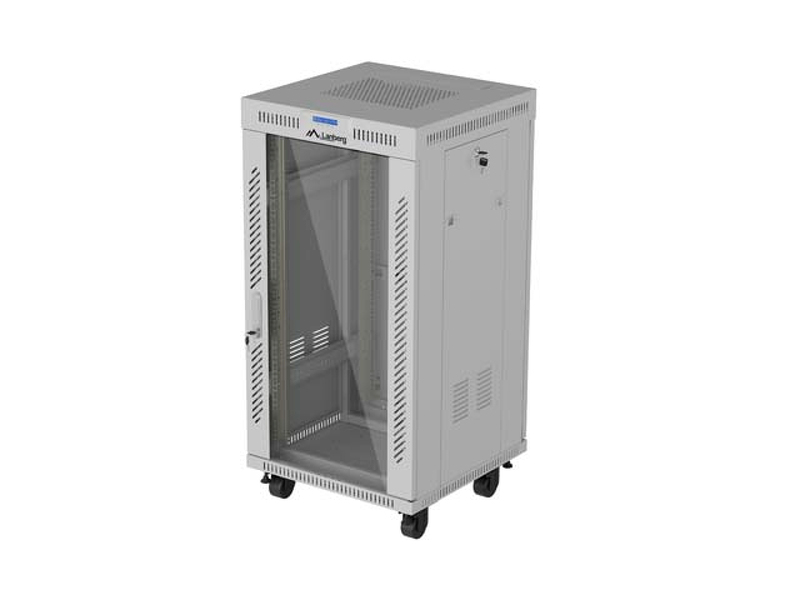 Zdjęcie produktu: Szafa Lanberg Rack stojąca 19 22U 600×600 szara, drzwi przeszklone, LCD