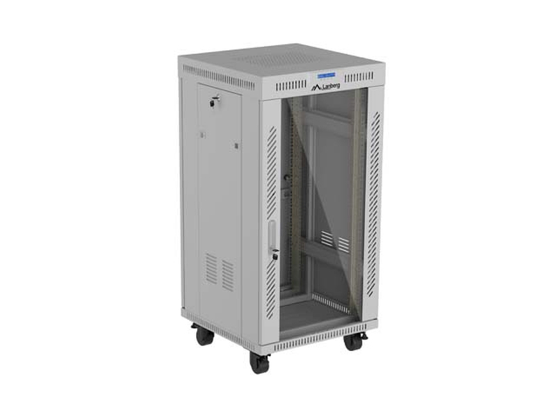 Zdjęcie produktu: Szafa Lanberg Rack stojąca 19 22U 600×600 szara, drzwi przeszklone, LCD