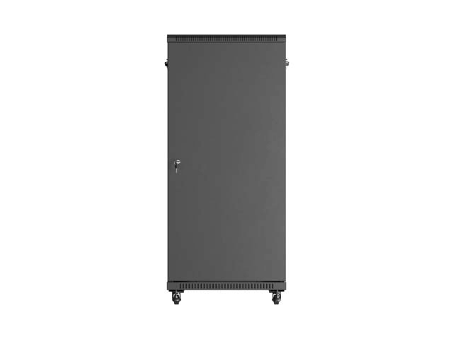Szafa Lanberg Rack stojąca 19 27U 600×1000 czarna, drzwi przeszklone