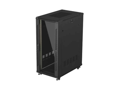 Miniatura produktu: Szafa instalacyjna Lanberg Rack stojąca 19" 27U 600×1000 czarna, drzwi przeszklone Miniatura produktu: Szafa instalacyjna Lanberg Rack stojąca 19" 27U 600×1000 czarna, drzwi przeszklone