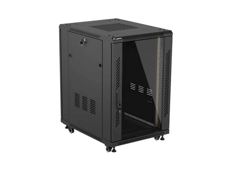 Zdjęcie produktu: Szafa Lanberg Rack stojąca 19 18U 600×800 czarna, drzwi przeszklone