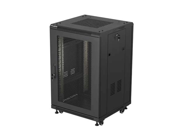 Szafa Lanberg Rack stojąca 19 18U 600×600 czarna drzwi perforowane Szafa Lanberg Rack stojąca 19 18U 600×600 czarna drzwi perforowane