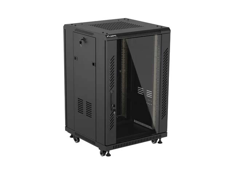 Zdjęcie produktu: Szafa Lanberg Rack stojąca 19 18U 600×600 czarna, drzwi przeszklone