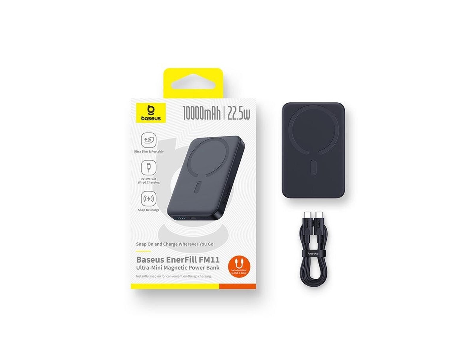 Powerbank Baseus EnerFill FM11 Ultra-Mini 10000mAh 22,5W MagSafe - czarny Powerbank Baseus EnerFill FM11 Ultra-Mini 10000mAh 22,5W MagSafe - czarny