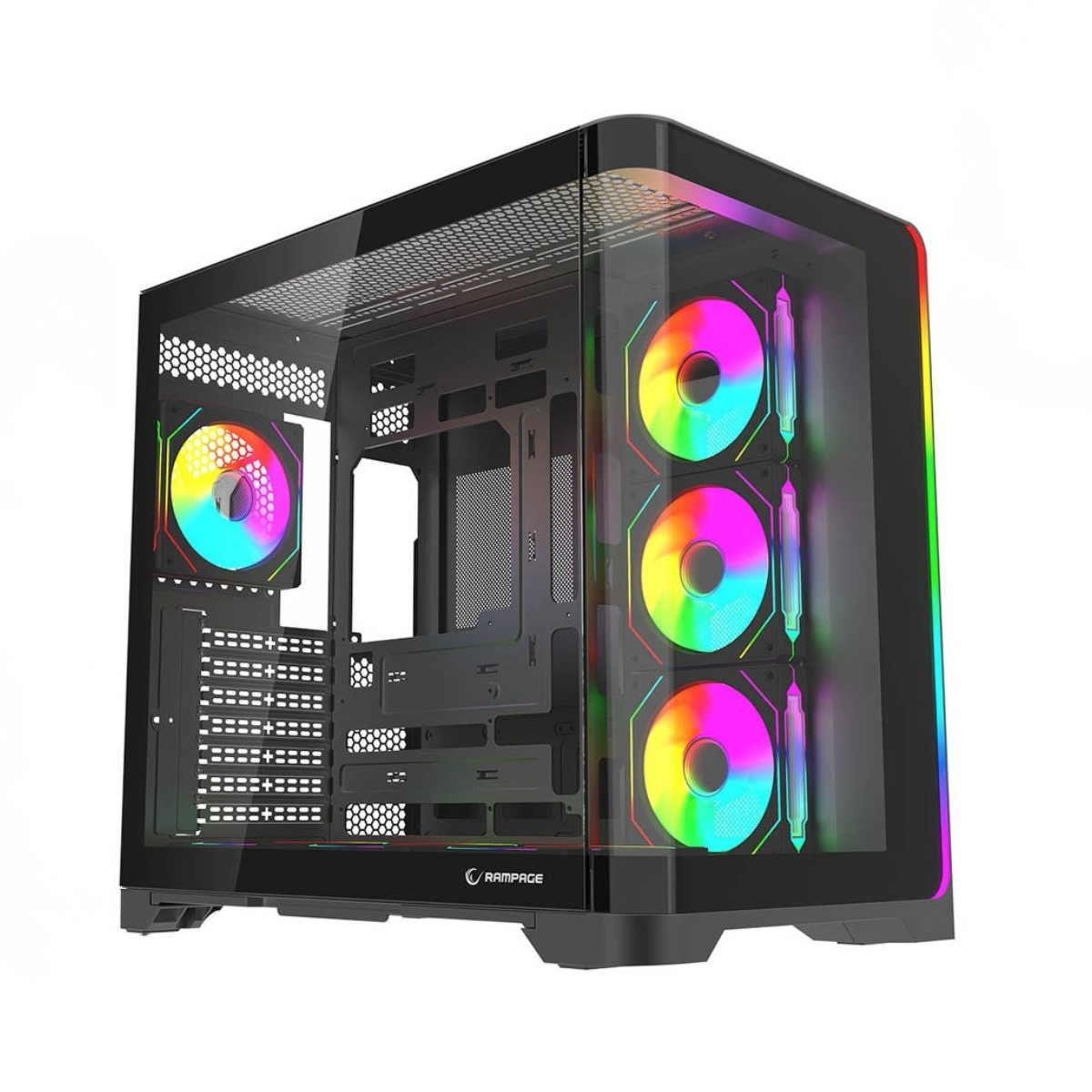 Obudowa komputerowa Rampage LYRON Mid Tower 7xFan ARGB PWM czarna