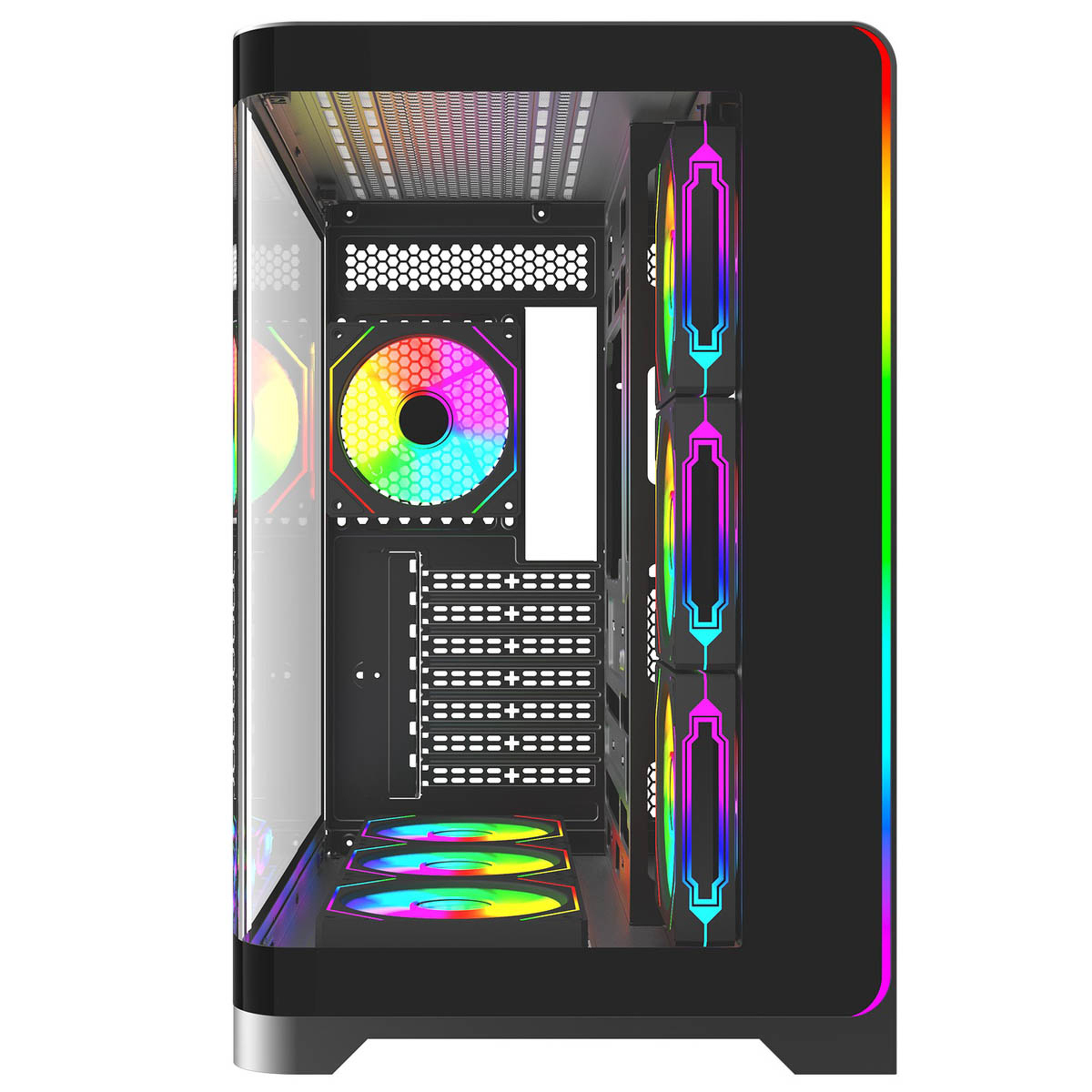 Obudowa komputerowa Rampage LYRON Mid Tower 7xFan ARGB PWM czarna