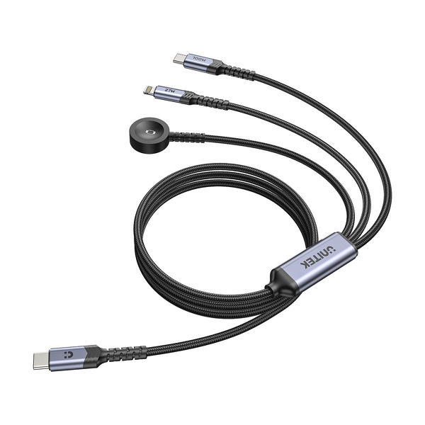 Zdjęcie produktu: Unitek Kabel 3-in-1 USB-C + Lightning + Apple Watch PD 100W 480 Mbps 1,2 m Zdjęcie produktu: Unitek Kabel 3-in-1 USB-C + Lightning + Apple Watch PD 100W 480 Mbps 1,2 m