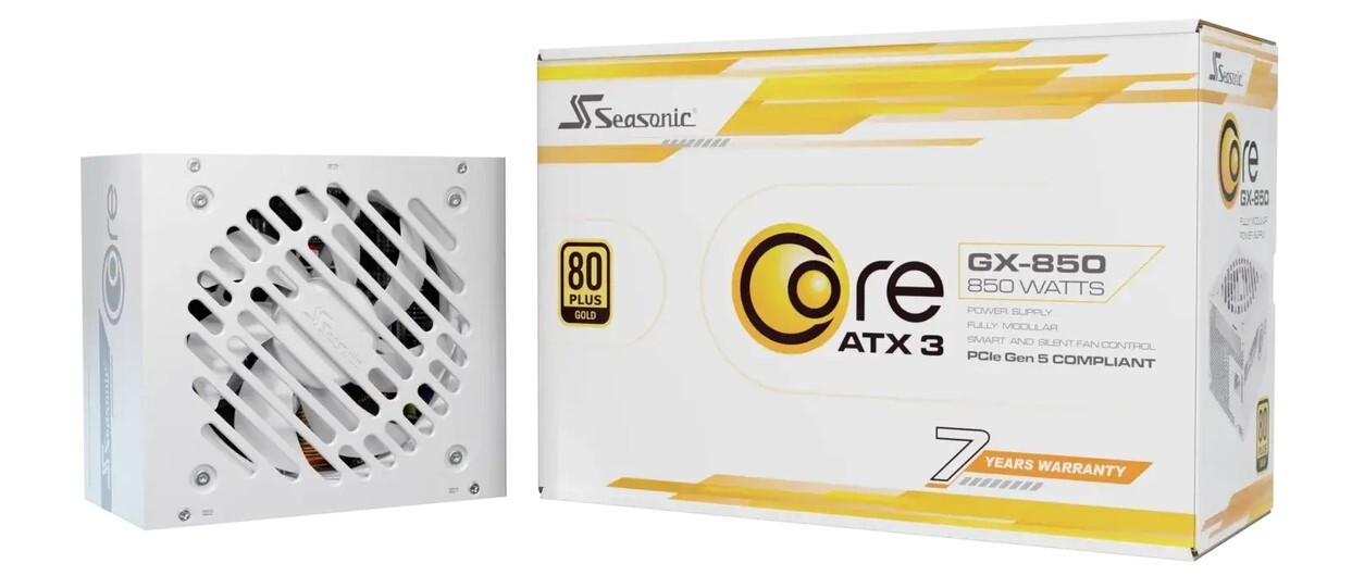 Zasilacz Seasonic Core GX-850-V2 White ATX 3.1 Gold 850W
