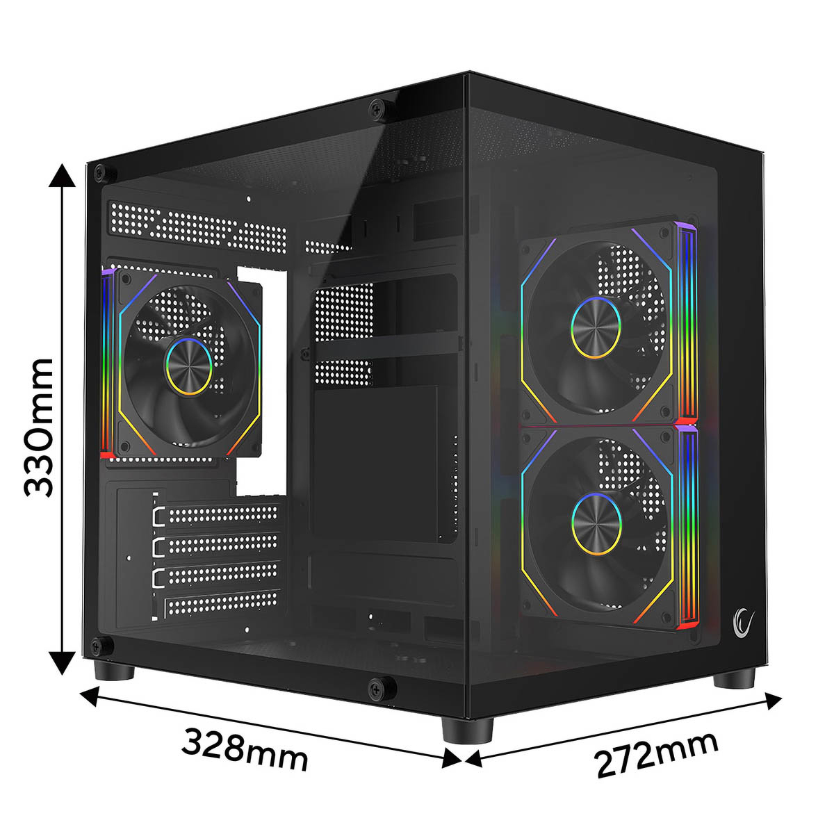 Rampage LUMID Obudowa PC M-ATX 3x fan ARGB czarna Rampage LUMID Obudowa PC M-ATX 3x fan ARGB czarna