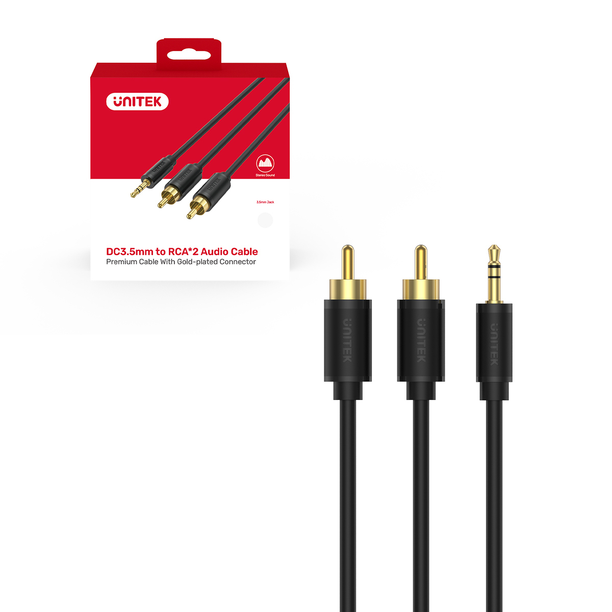 Unitek Kabel audio mini jack 3,5 mm na 2× RCA 1,5m