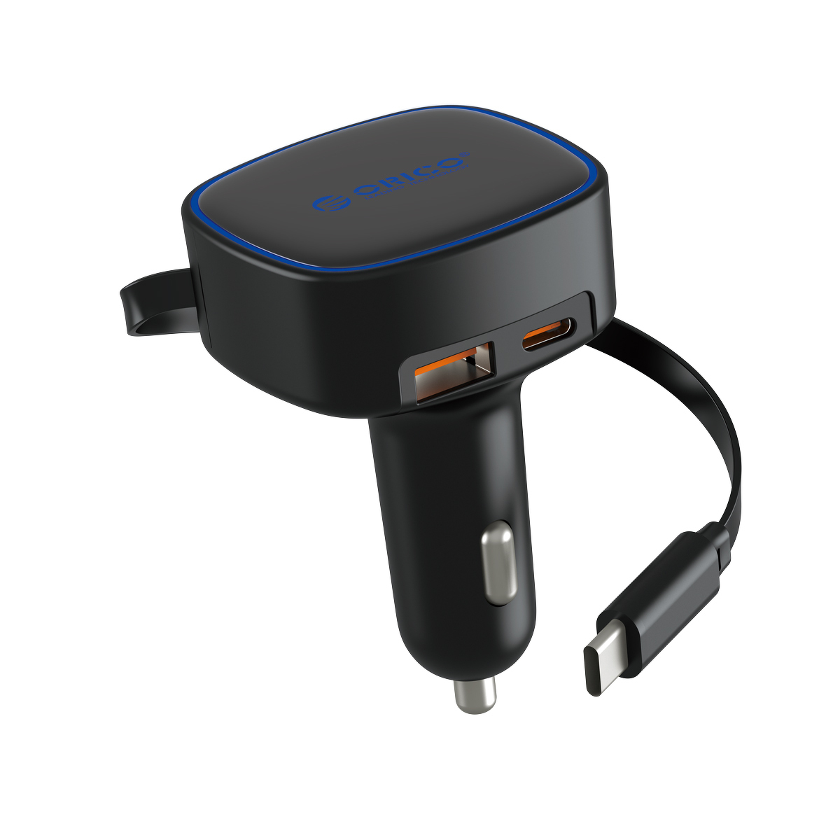 Orico Ładowarka samochodowa 66W, z wbudowanym zwijanym kablem USB-C Orico Ładowarka samochodowa 66W, z wbudowanym zwijanym kablem USB-C