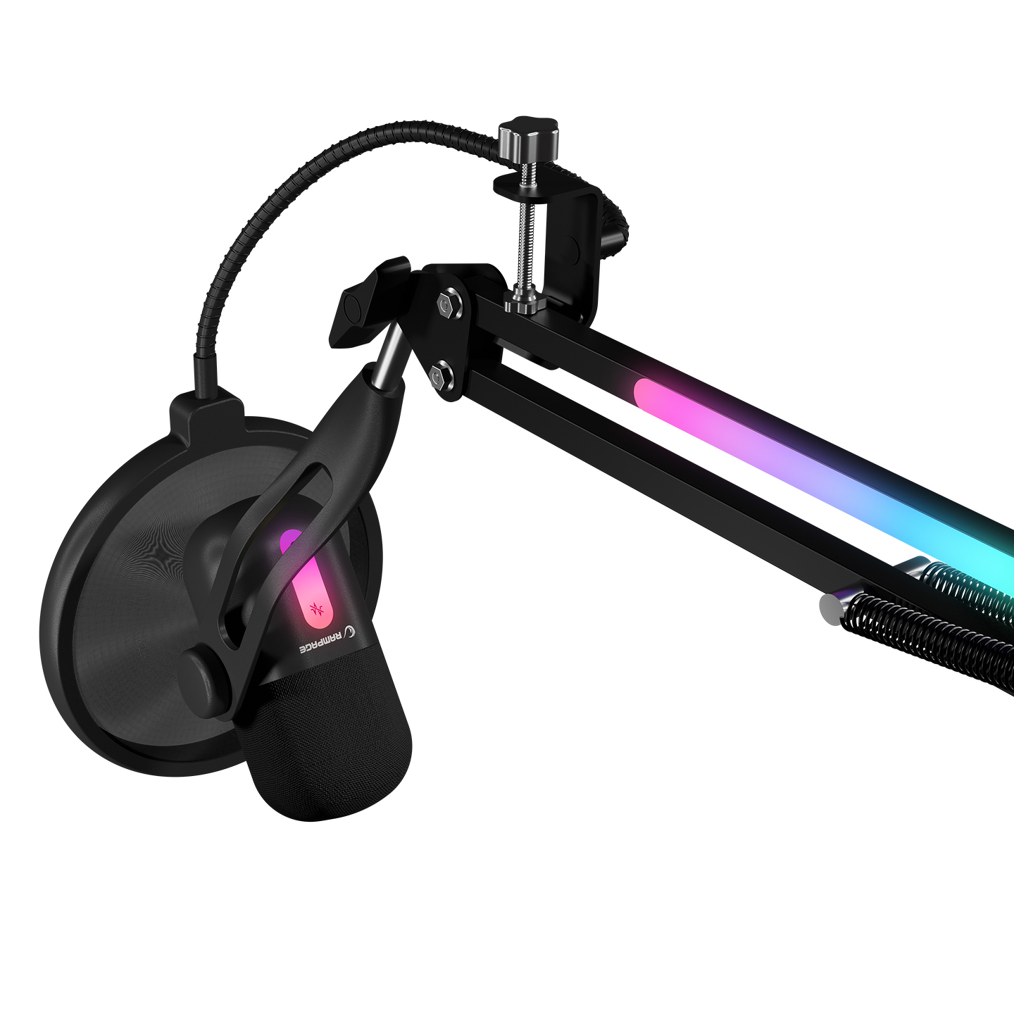 Rampage ARPEJ Gamingowy mikrofon pojemnościowy na ramieniu z RGB czarny