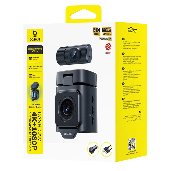 Zdjęcie produktu: Wideorejestrator Baseus PrimeTrip VD1 Pro 4K z kamerą tylną 1080p
