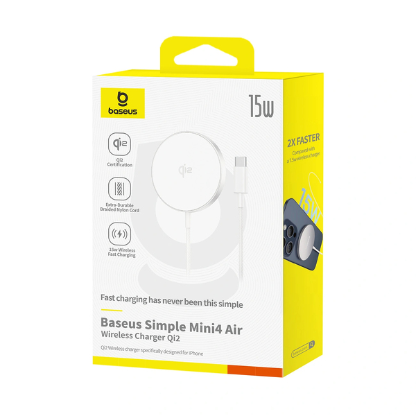 Zdjęcie produktu: Ładowarka bezprzewodowa Baseus Simple Mini4 Air Qi2 15 W magnetyczna