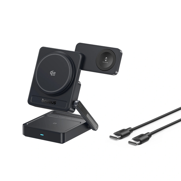 Zdjęcie produktu: Ładowarka bezprzewodowa Baseus PicoGo AF21 3w1 Qi2.2 35W z kablem USB-C 1m