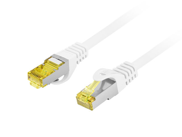 Kabel Lanberg RJ45 Patch cord Kat.6A S/FTP Lszh Cu 1m Biały Fluke Passed