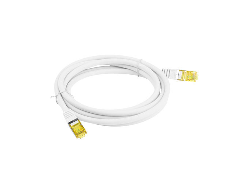Zdjęcie produktu: Kabel Lanberg RJ45 Patch cord Kat.6A S/FTP Lszh Cu 1m Biały Fluke Passed