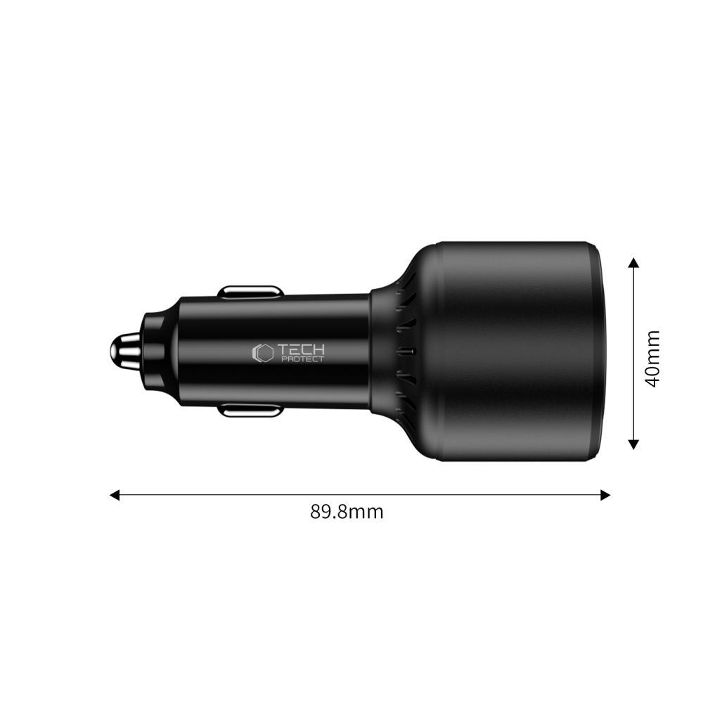 Ładowarka samochodowa CC04 3-porty PD175W - czarna Ładowarka samochodowa CC04 3-porty PD175W - czarna