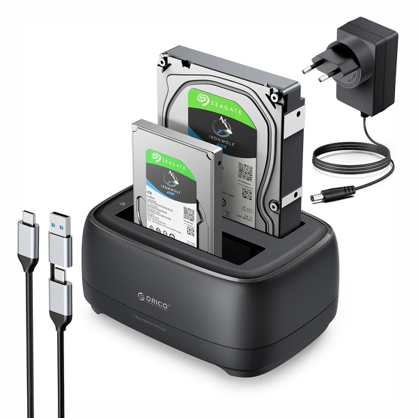 Zdjęcie produktu: Orico Stacja dokująca 2 dyski SATA 2,5/3,5 HDD/SSD, klonowanie, USB-C 5Gbps Zdjęcie produktu: Orico Stacja dokująca 2 dyski SATA 2,5/3,5 HDD/SSD, klonowanie, USB-C 5Gbps
