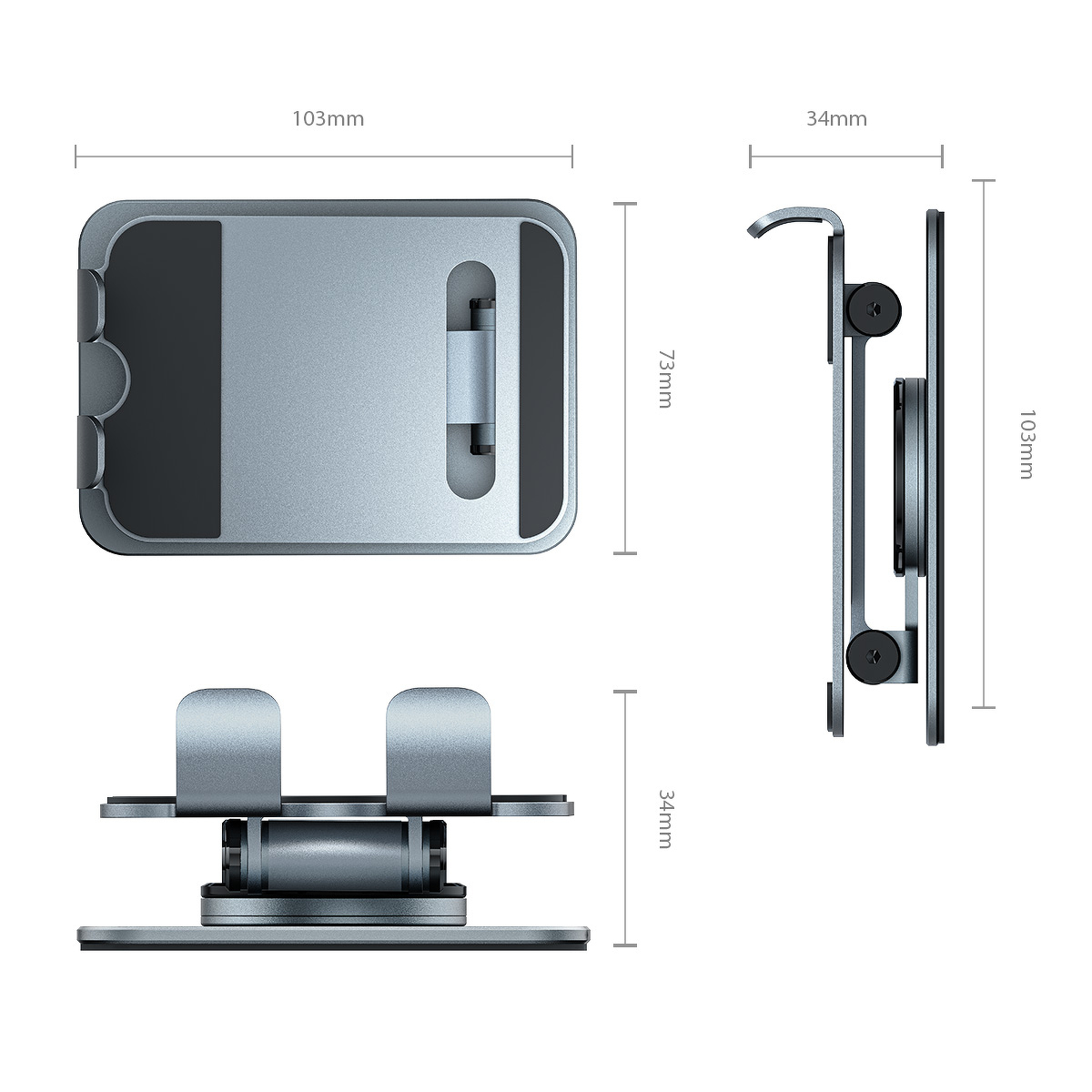 Orico Stojak na telefon na biurko, aluminiowy i obrót 360°, do 6,9