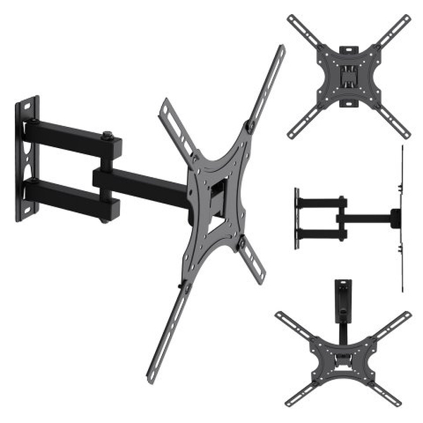 Zdjęcie produktu: Uchwyt do TV 400x400 32-55 25kg czarny reg pochyłu 0°~-15° obrotu +90°~-90° Zdjęcie produktu: Uchwyt do TV 400x400 32-55 25kg czarny reg pochyłu 0°~-15° obrotu +90°~-90°