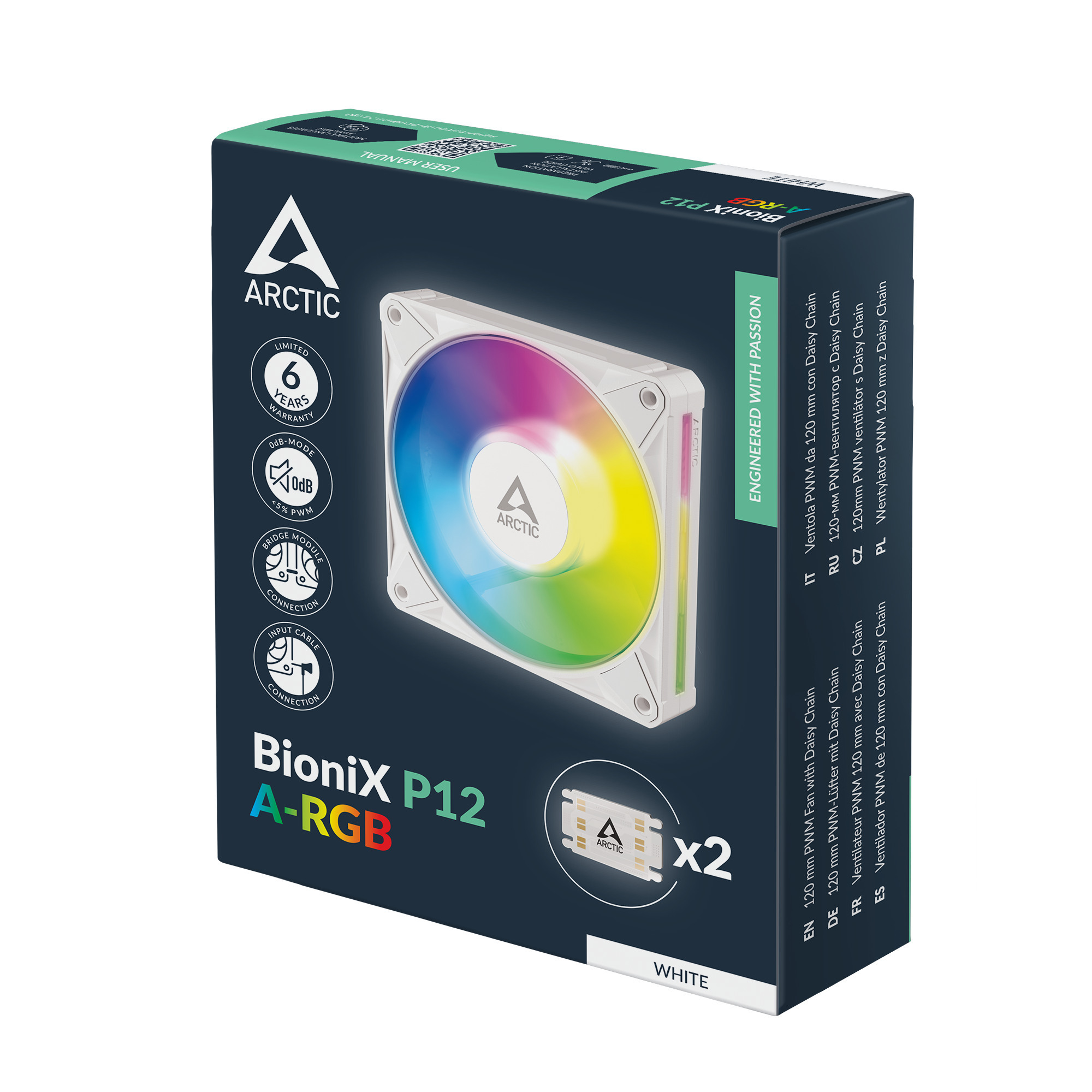 Wentylator Arctic BioniX P12 ARGB PWM 120mm White (ACFAN00336A) Wentylator Arctic BioniX P12 ARGB PWM 120mm White (ACFAN00336A)