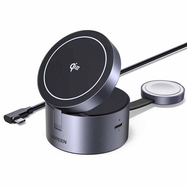 Zdjęcie produktu: Ładowarka indukcyjna UGREEN W712 25W 3w1 USB-C Qi2 (czarna)