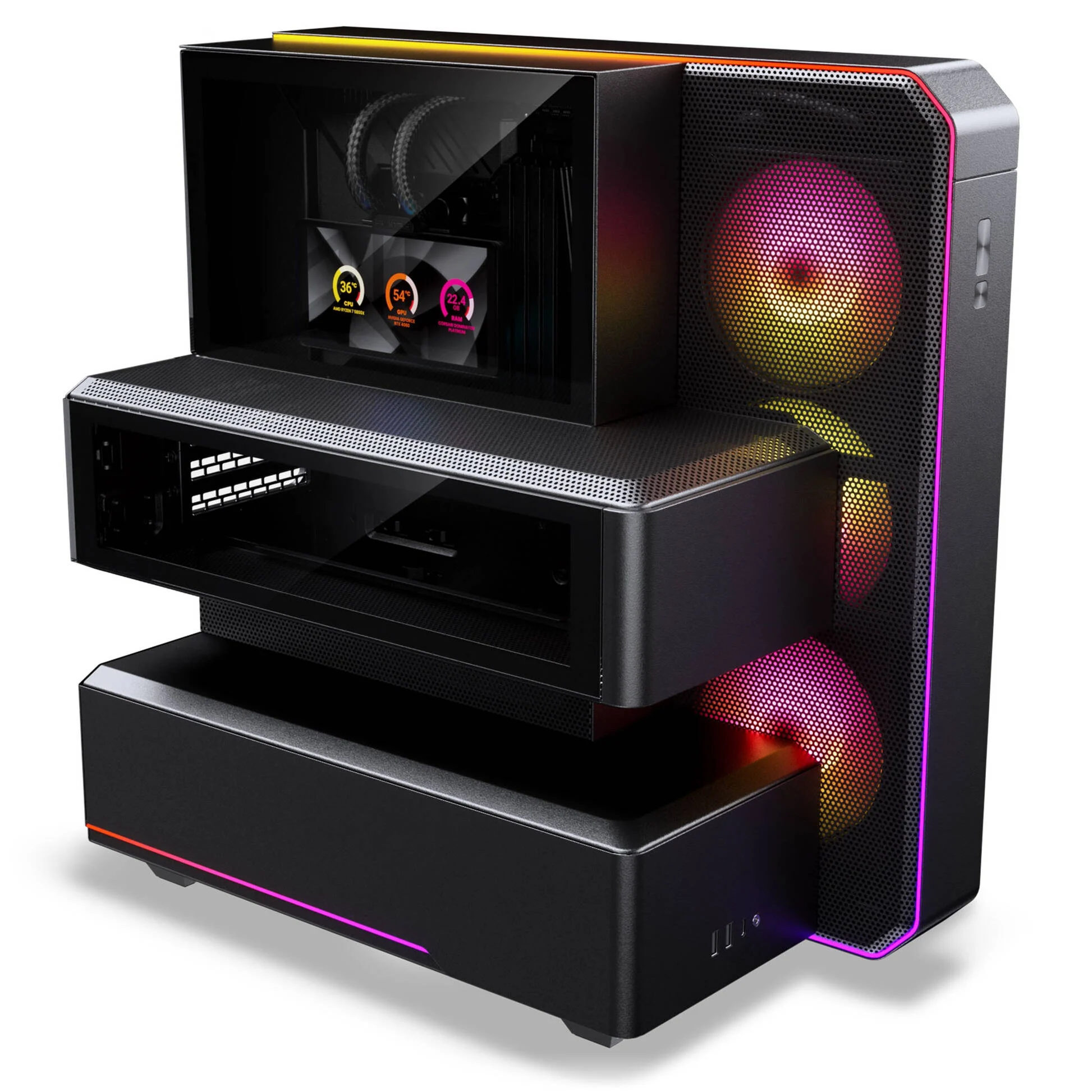 Phanteks EX5 Max Black, AIO 360, wyświetlacz 6" LCD (PH-EX526M_DBK01)