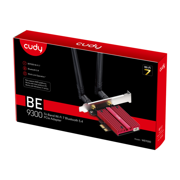 Zdjęcie produktu: Cudy Karta sieciowa PCIe WE9300 Wi-Fi 7 Tri-Band (2.4/5/6GHz) Zdjęcie produktu: Cudy Karta sieciowa PCIe WE9300 Wi-Fi 7 Tri-Band (2.4/5/6GHz)
