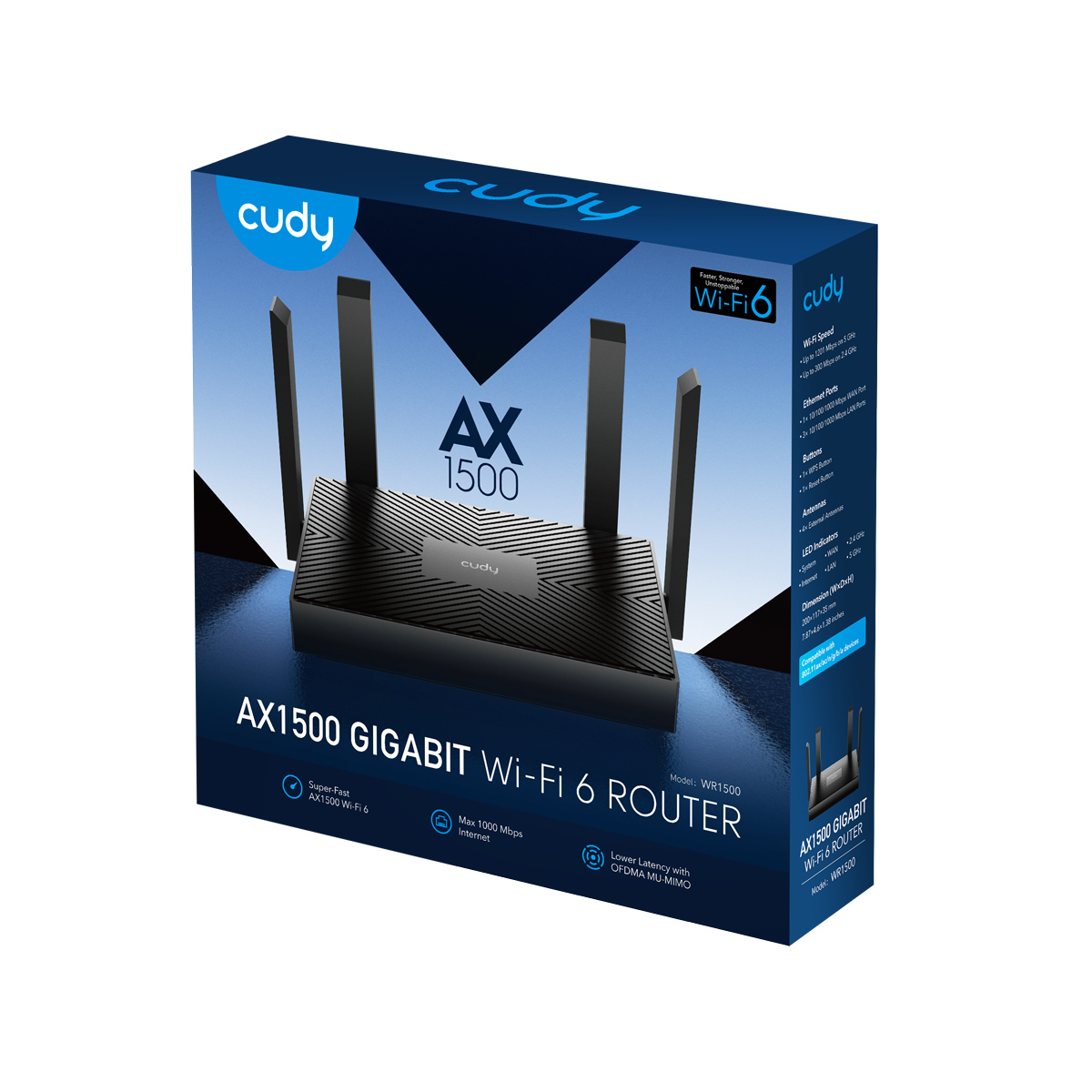 Cudy Router Wi-Fi 6 Mesh AX1500 WR1500 (2.4/5GHz, Gigabit) Cudy Router Wi-Fi 6 Mesh AX1500 WR1500 (2.4/5GHz, Gigabit)