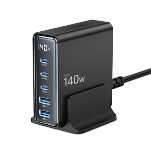 Miniatura produktu: Stacja ładująca Tech-Protect DC140W-GAN 5-PORT PD140W/QC3.0 - czarna