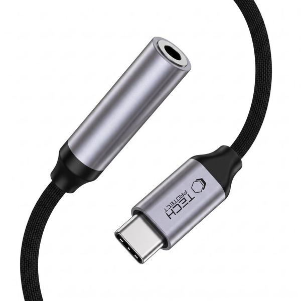 Zdjęcie produktu: Adapter Tech-Protect Ultraboost USB-C to Mini Jack 3.5mm DAC - ciemnoszary